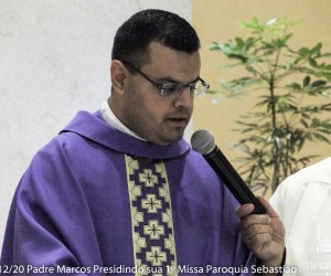 Dia 13-12-20 Padre Marcos Bernardes sua primeira Missa Paróquia São Sebastião Jaraguá do Sul - SC